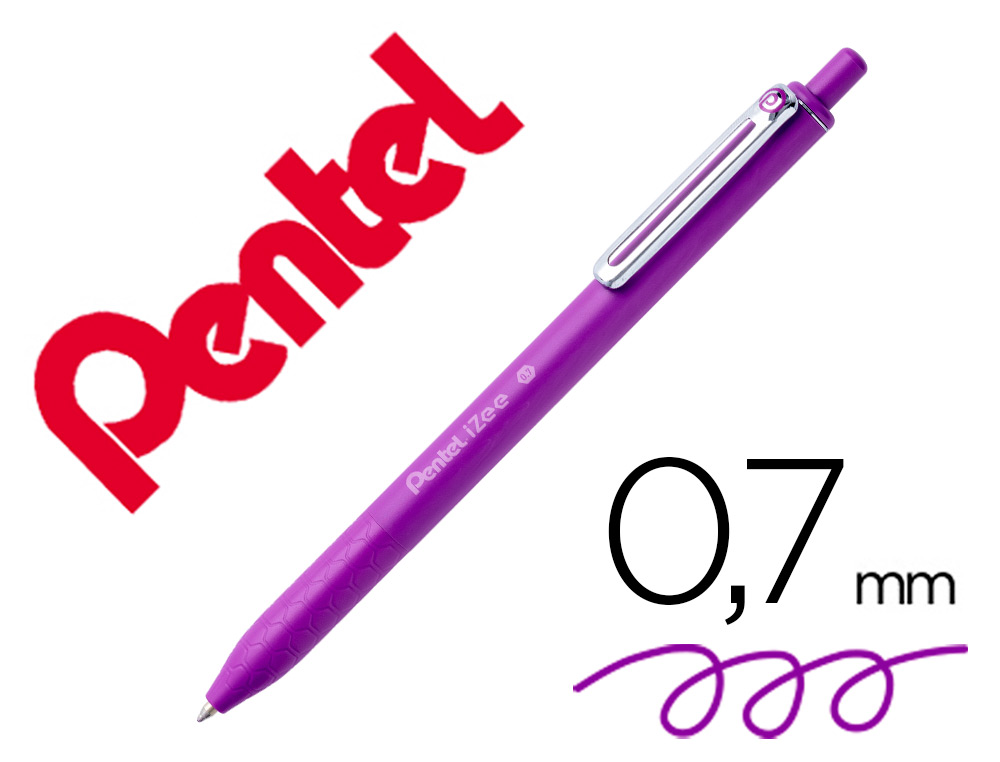 ESFEROGRAFICA PENTEL IZEE PONTA DE 0,7MM RETRATIL COR VIOLETA