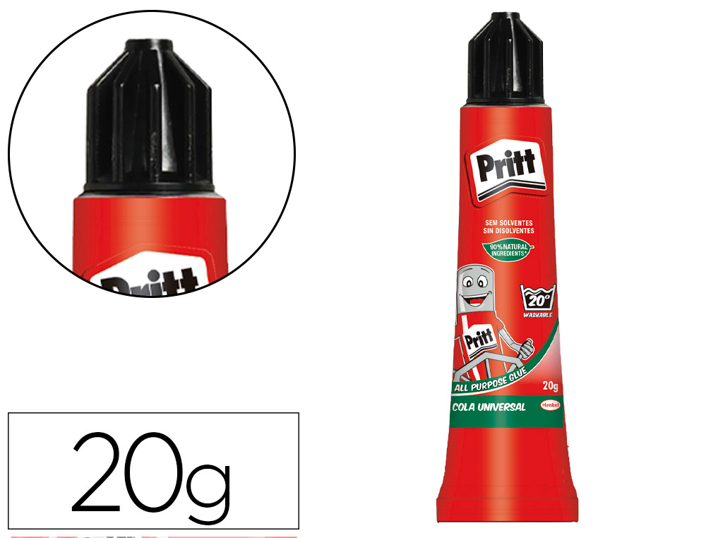 COLA PRITT UNIVERSAL SEM SOLVENTES 20 GR TRANSPARENTE