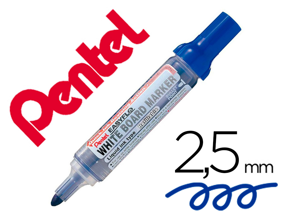 MARCADOR PENTEL PARA QUADRO BRANCO EASYFLO RECARREGAVEL COR AZUL