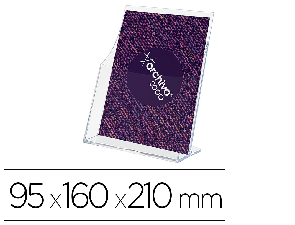 EXPOSITOR ARCHIVO 2000 PREMIUM PORTA FOLHETOS DIN A5 VERTICAL CRISTAL TRANSPARENTE 95X160X210MM