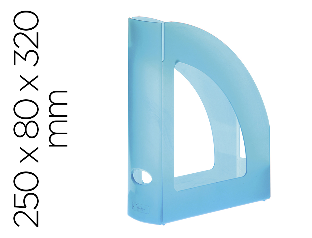 PORTA REVISTAS ARCHIVO 2000 EM PLASTICO COR AZUL TRANSLUCIDO 250X80X320 MM