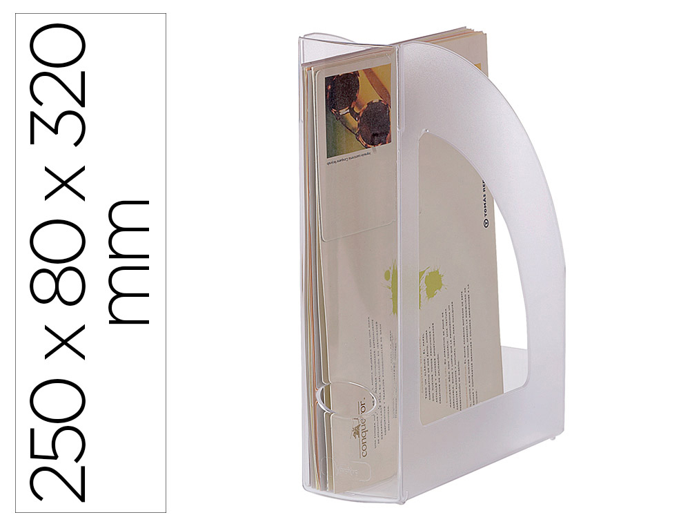 PORTA REVISTAS ARCHIVO 2000 EM PLASTICO COR CRISTAL TRANSPARENTE 250X80X320 MM