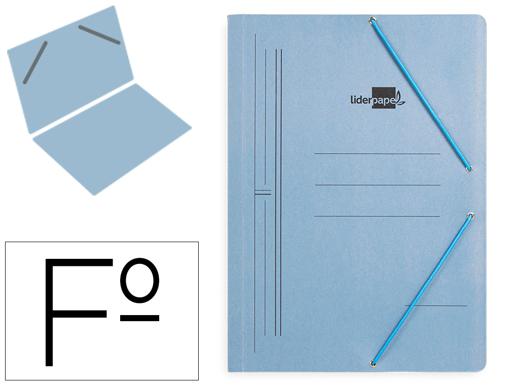 PASTA DE ELASTICOS LIDERPAPEL FOLIO SIMPLES AZUL