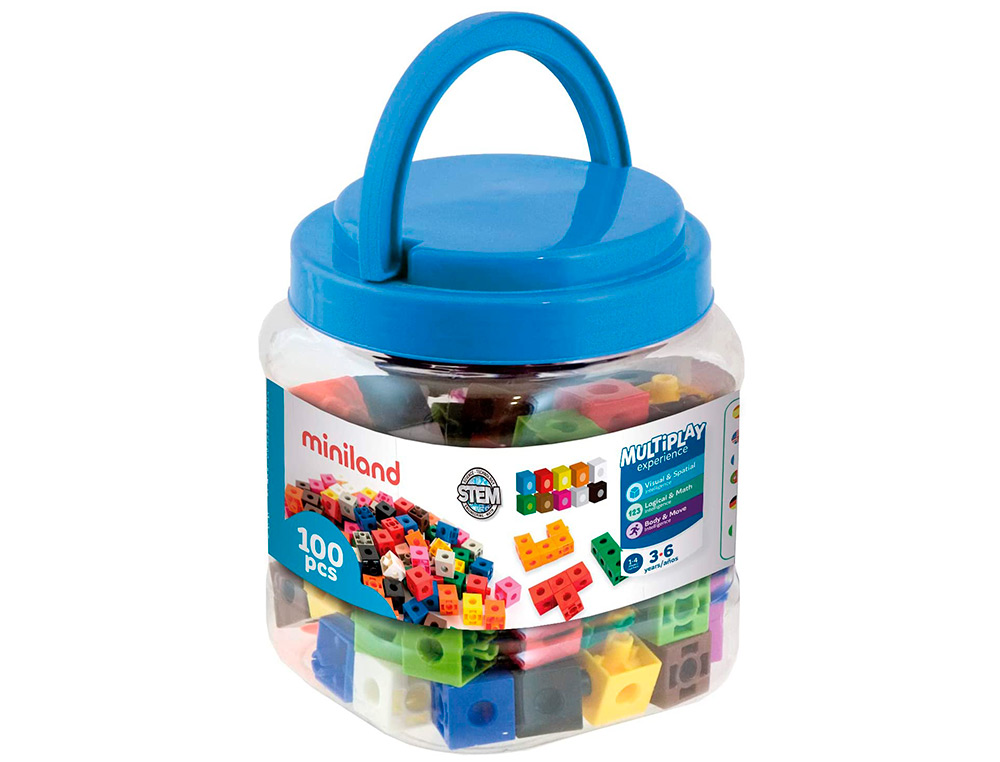 JOGO MINILAND 100 CUBOS DE 2 CM PARA JOGOS MATEMATICOS 125X150X125 MM