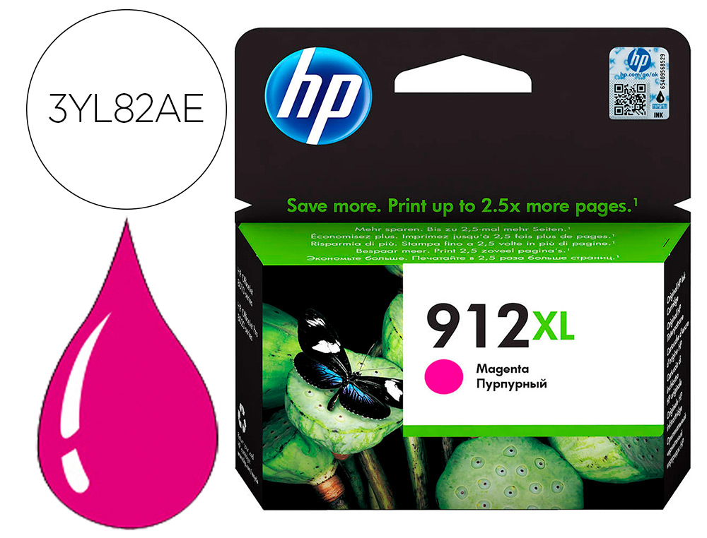 TINTEIRO HP 912 XL OFFICEJET 8010 / 8020 / 8035 MAGENTA 825 PAG