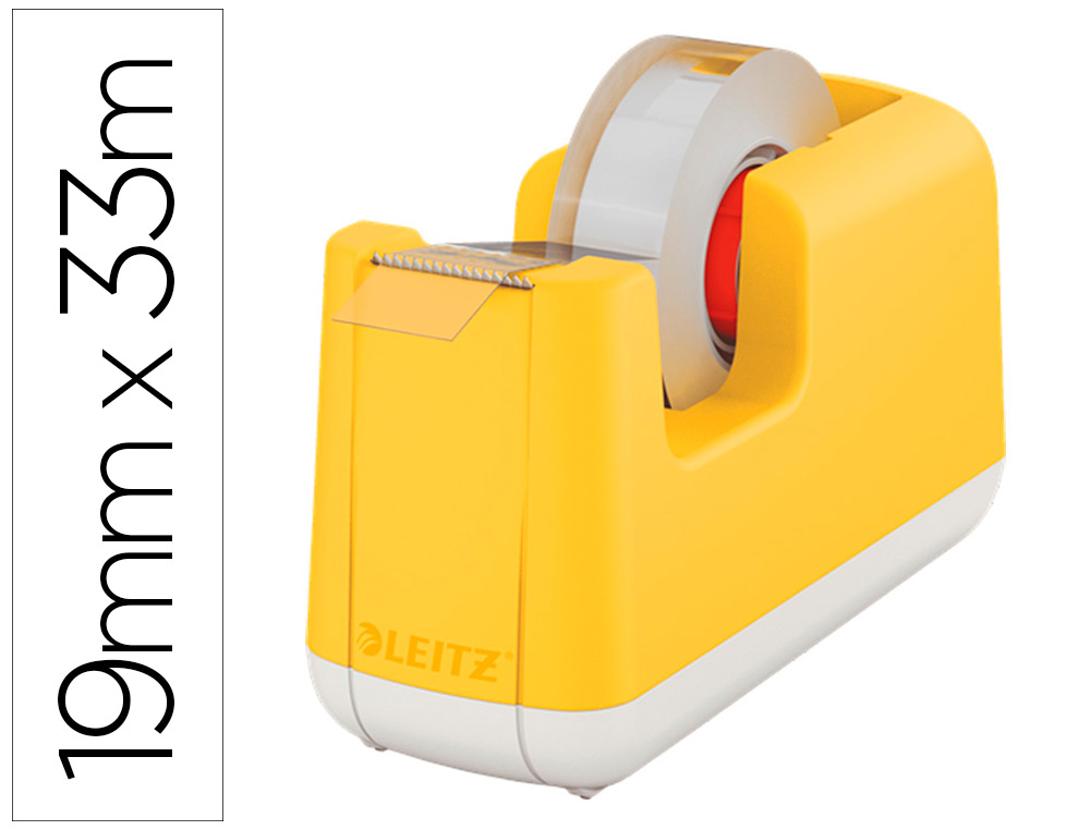 DESENROLADOR DE SECRETARIA LEITZ COSY EM PLASTICO PARA FITAS 33 MT AMARELO