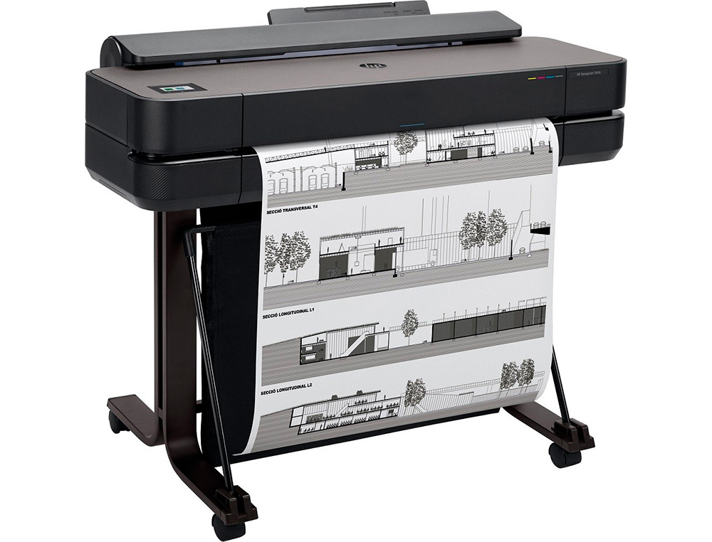 IMPRESSORA HP DESIGNJET T650 24 POLEGADAS BASE INTEGRADA 2400X1200 PPP TINTA COR 26 PPM 1GB DIN A1