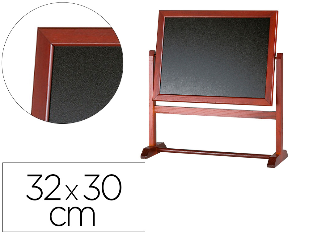 QUADRO PRETO LIDERPAPEL PARA HOTELARIA DUPLA FACE VOLTAVEL COM SUPERFICIE PARA MARCADORES TIPO GIZ 32X30 CM