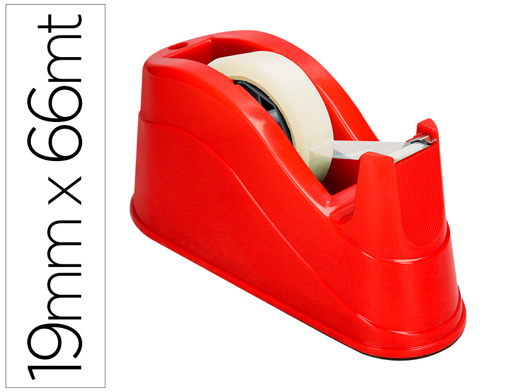 DESENROLADOR DE SECRETARIA Q-CONNECT PLASTICO PARA FITAS DE 66 MT COR VERMELHO 220X100X70 MM