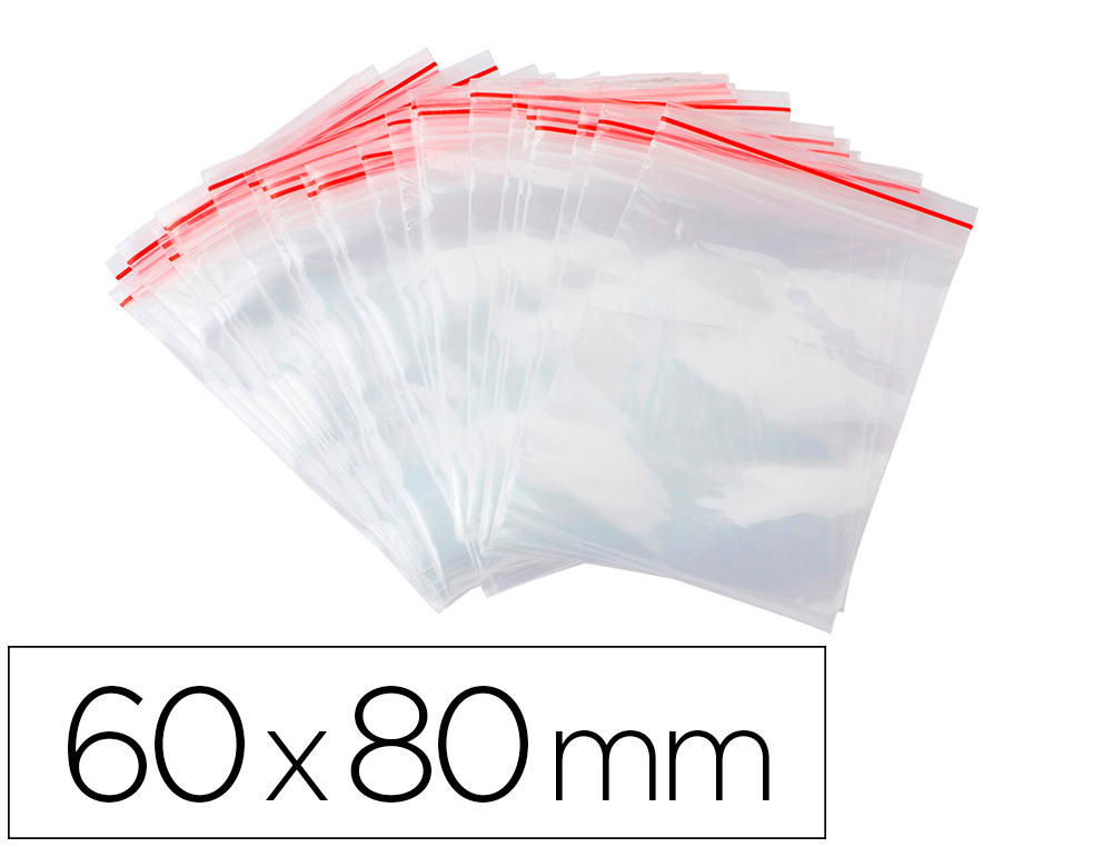 BOLSA PLASTICO AUTO SELADA Q-CONNECT 60X80 MM PACK DE 100 UNIDADES