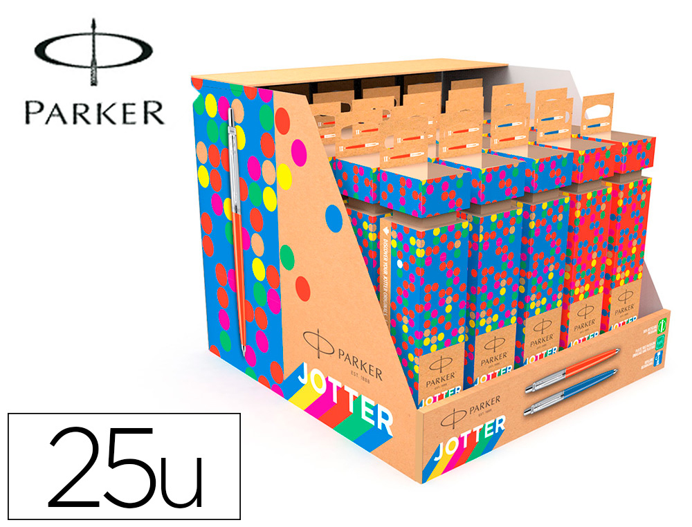 ESFEROGRAFICA PARKER JOTTER ORIGINALS CRACKER EXPOSITOR DE 25 UNIDADES SORTIDAS