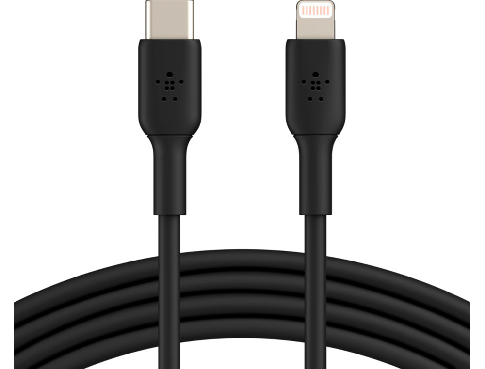 CABO BELKIN CAA003BT1MBK USB-C A LIGHTNING BOOST CHARGE COMPRIMENTO 1 M COR PRETO