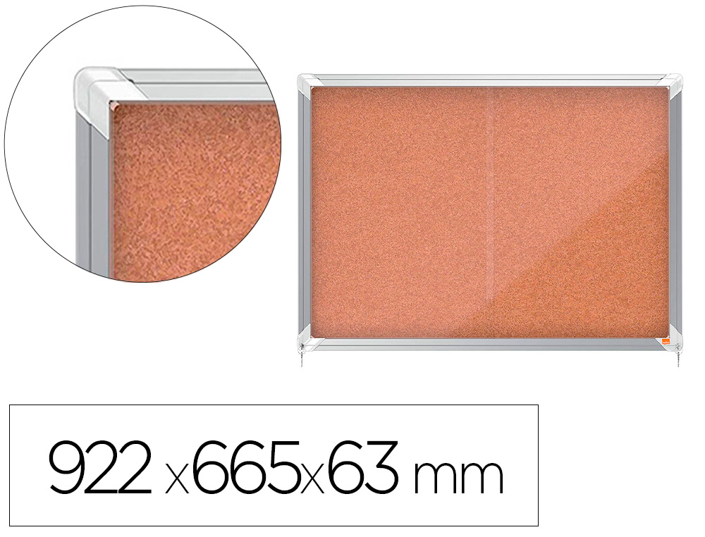 VITRINA DE ANUNCIOS NOBO PREMIUM PLUS CORTIA COM PORTA DE CORRER 8 X DIN A4 922X665X63 MM