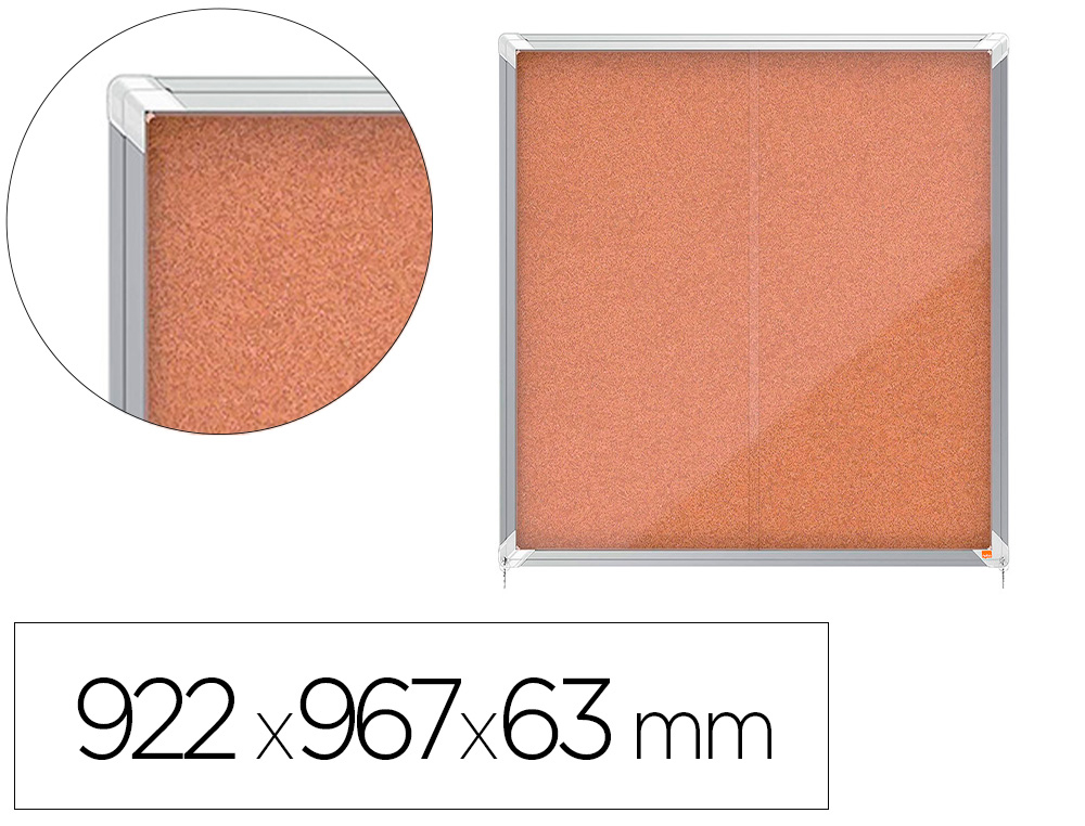 VITRINA DE ANUNCIOS NOBO PREMIUM PLUS CORTIA COM PORTA DE CORRER 12 X DIN A4 922X967X63 MM