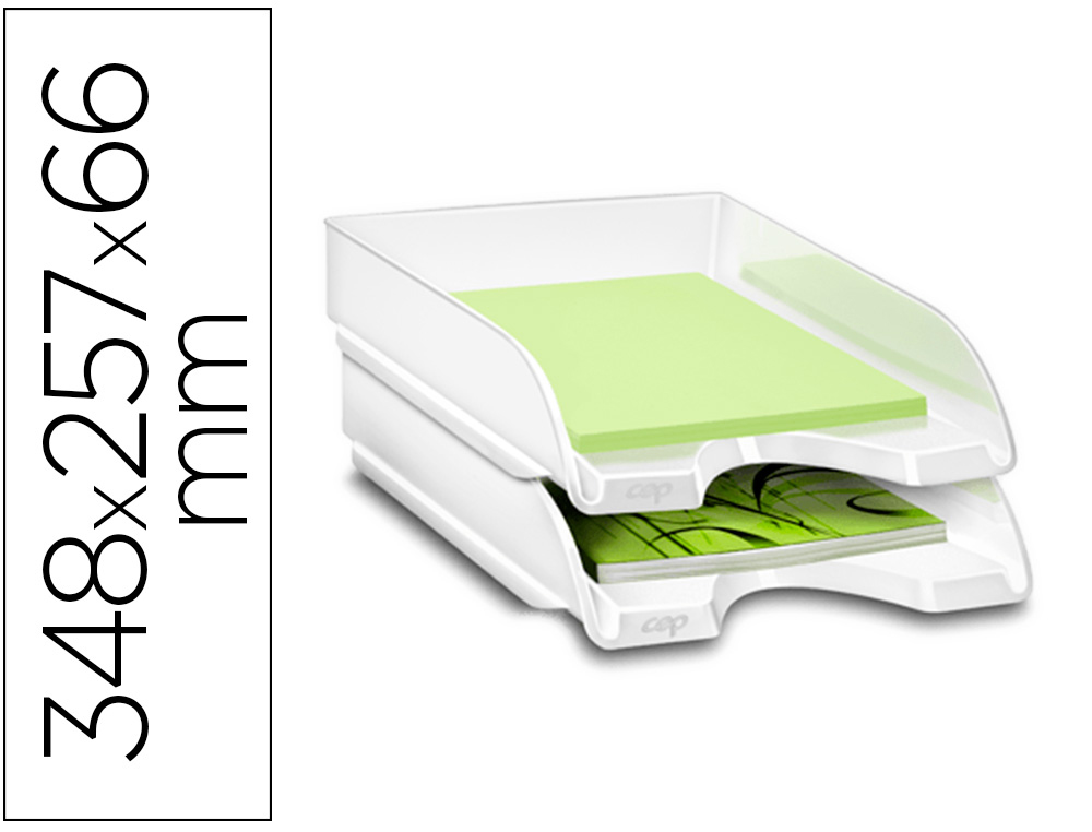 BANDEJA DE SECRETARIA CEP PROTECT ANTIBACTERIANA PLASTICO COR BRANCO 348X257X66 MM