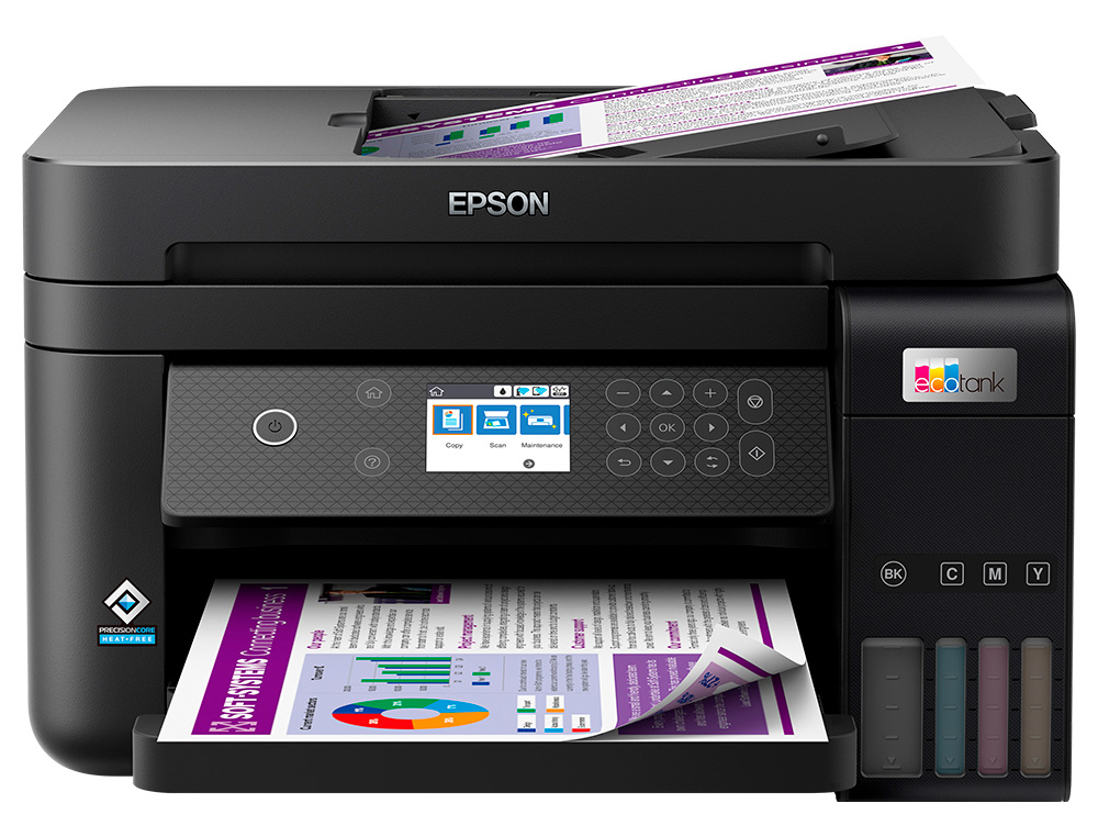 MULTIFUNCOES EPSON ECOTANK ET-3850 TINTA 15 PPM BANDEJA 250 FOLHAS SCANNER COPIADORA IMPRESSORA