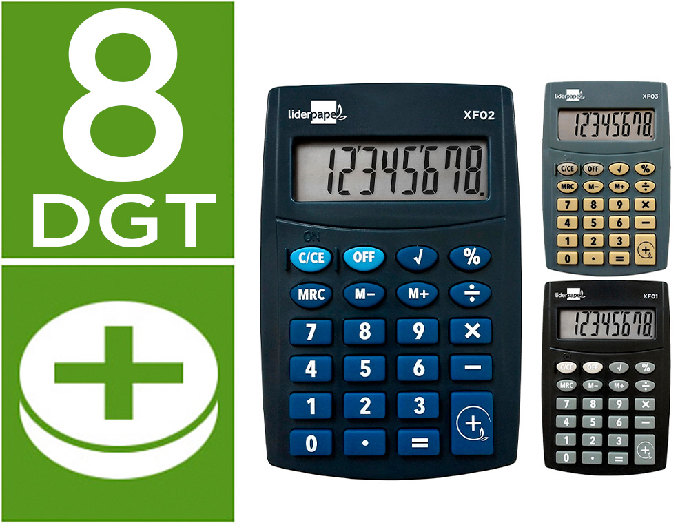 CALCULADORA LIDERPAPEL DE BOLSO XF04 8 DIGITOS PILHAS 99X64X9 MM EXPOSITOR DE 16 UNIDADES CORES SORTIDAS