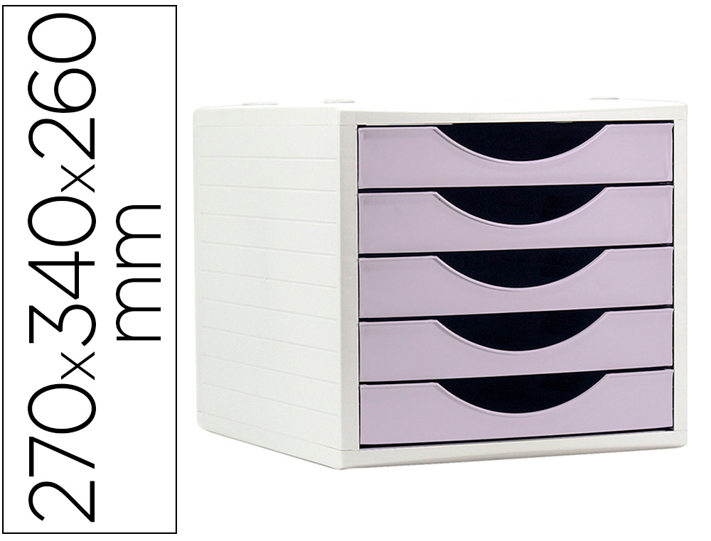BLOCO CLASSIFICADOR DE GAVETAS ARCHIVO 2000 5 GAVETAS COR LAVANDA PASTEL 270X340X260 MM