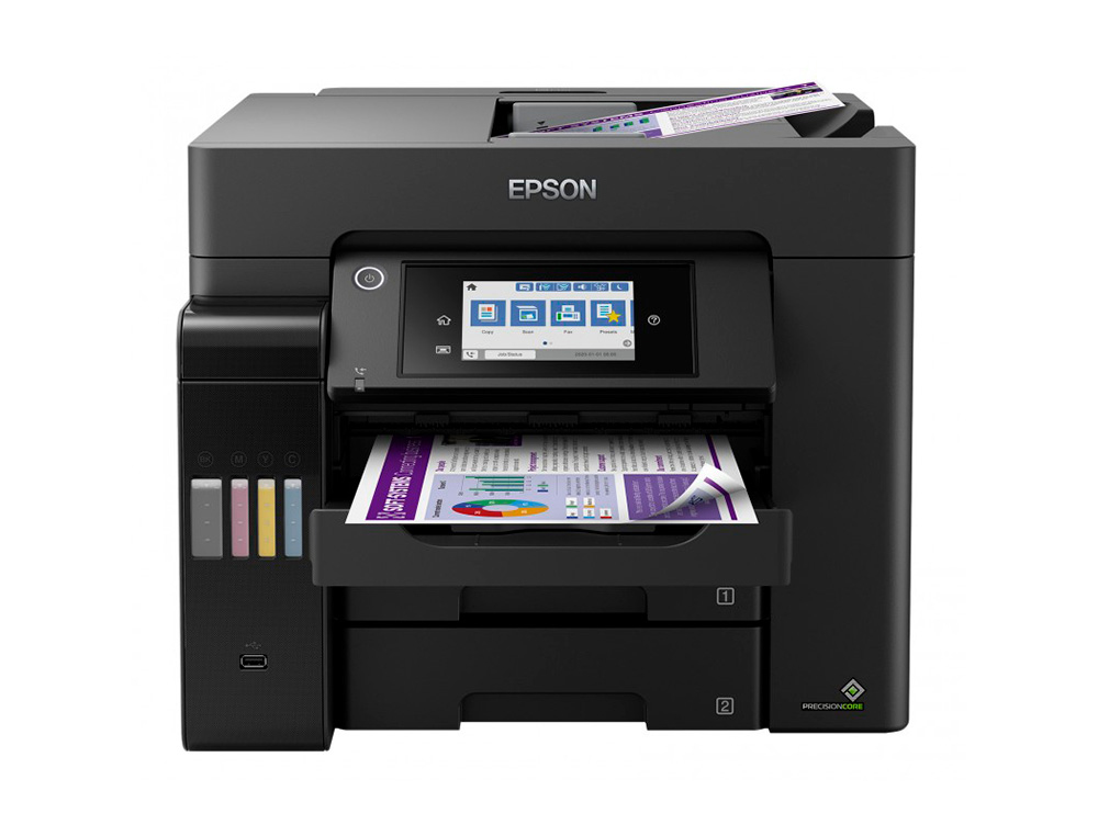 MULTIFUNCOES EPSON ECOTANK ET-5850 TINTA 32 PPM 4800X2400 DPI IMPRESSORA COPIADORA SCANNER FAX WIFI