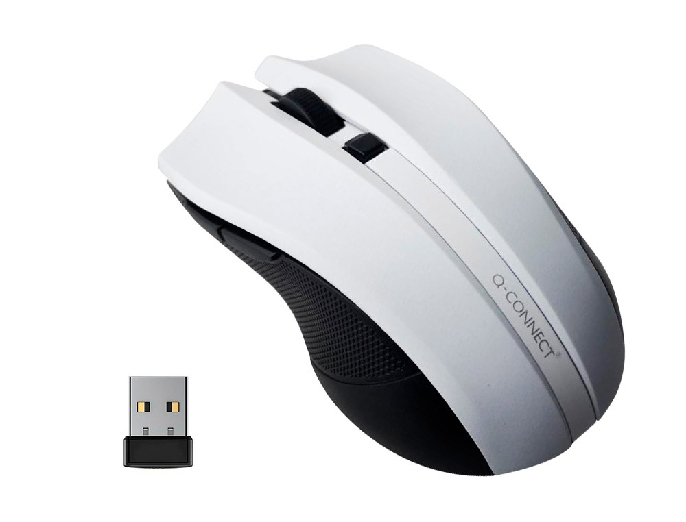 RATO Q-CONNECT OTICO SEM FIOS 1000 DPI RECETOR USB 2,4 GHZ BRANCO
