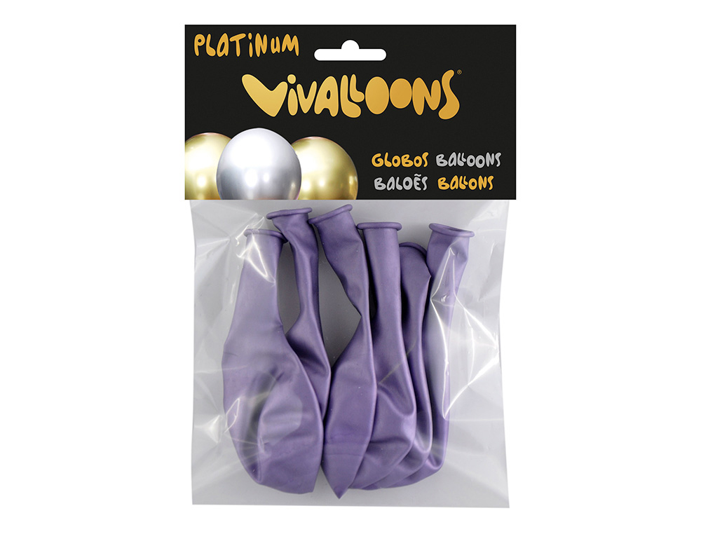 BALAO 100% LATEX BIODEGRADAVEL LILAS BLISTER DE 6 UNIDADES