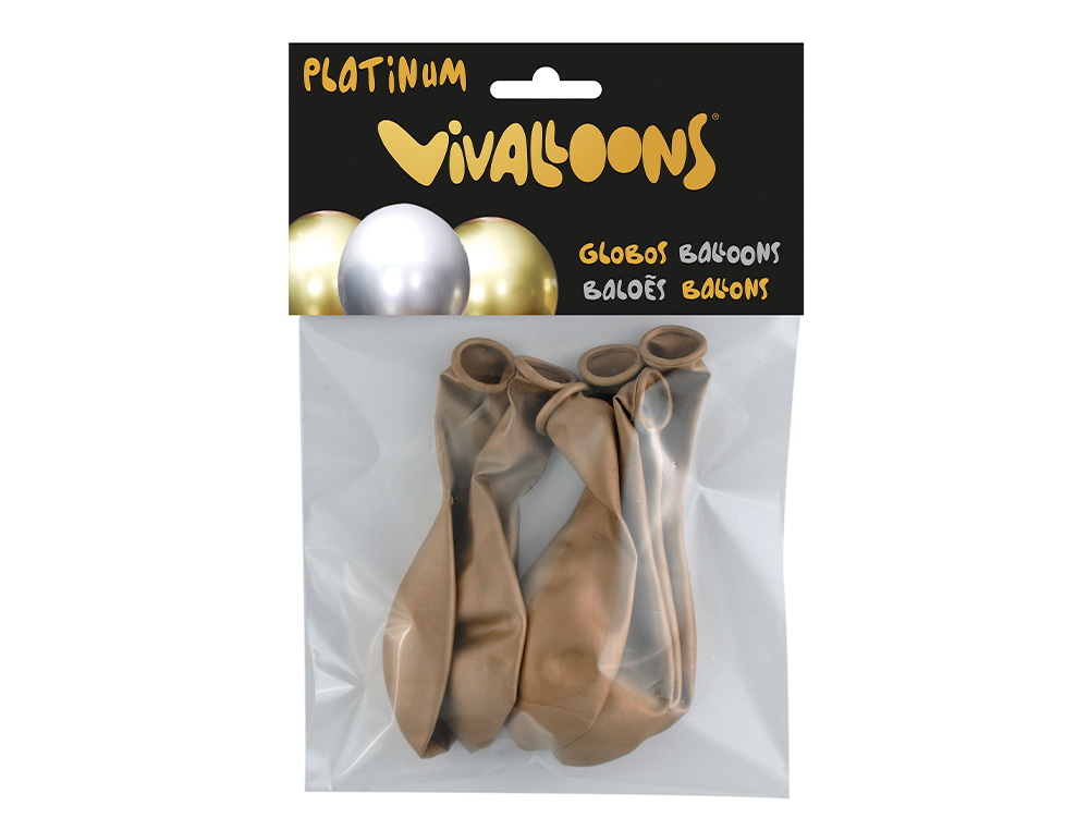 BALAO 100% LATEX BIODEGRADAVEL OURO ROSA BLISTER DE 6 UNIDADES