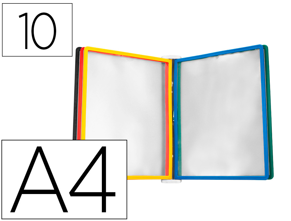 PORTA CATALOGO DE PAREDE PLASTICO LIDERPAPEL COM 10 BOLSAS DIN A4 CORES SORTIDAS