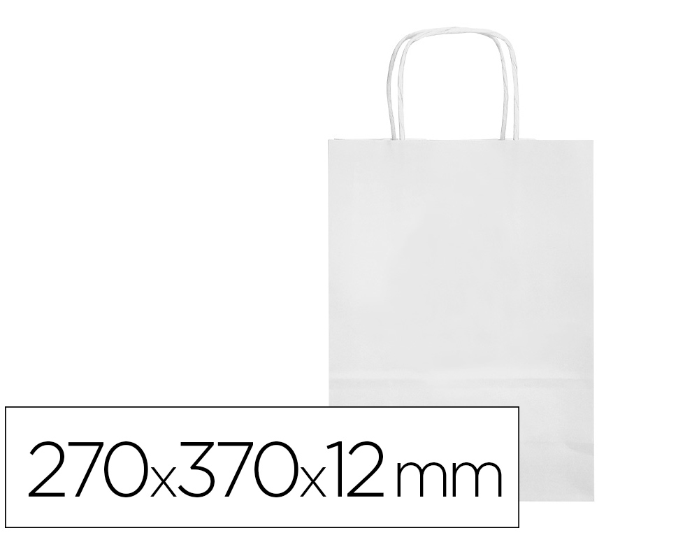 SACO DE PAPEL Q-CONNECT CELULOSE BRANCO M COM ASA TORCIDA 270X370X12 MM