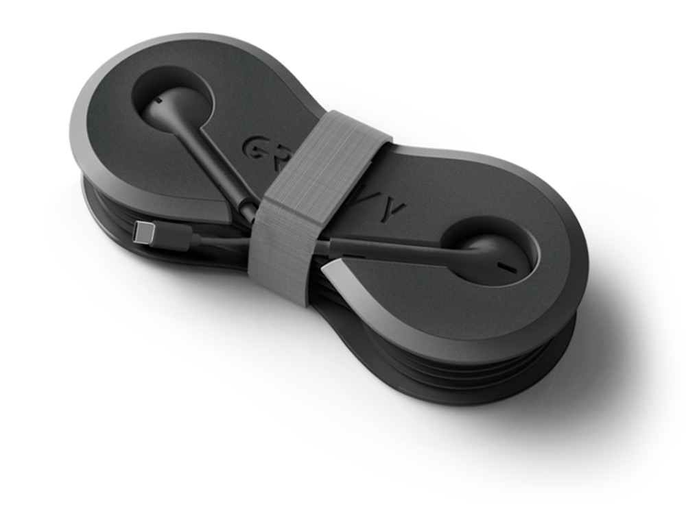 AURICULARES GROOVY COM MICROFONE E ESTOJO CONECTOR TIPO-C COR PRETO