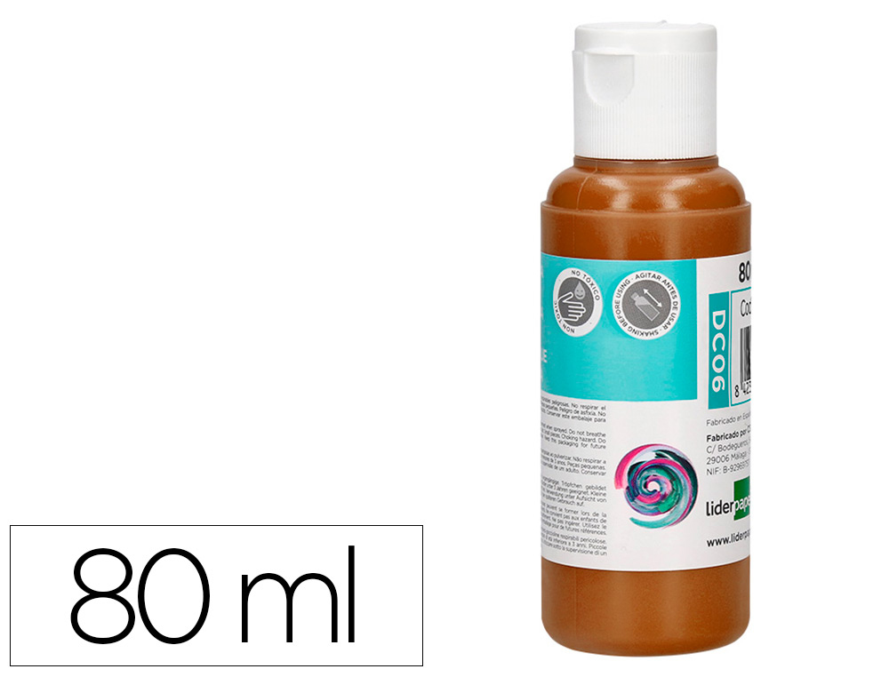PINTURA ACRILICA LIDERPAPEL FRASCO DE 80 ML CASTANHO