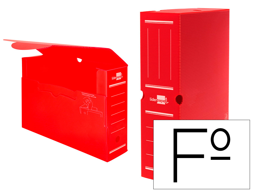 CAIXA PARA ARQUIVO MORTO LIDERPAPEL EM POLIPROPILENO VERMELHO FORMATO 360X260X100 MM