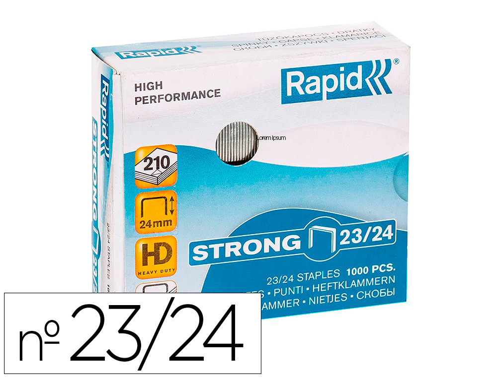 AGRAFES RAPID N 23/24 STRONG GALVANIZADOS CAIXA DE 1000 UNIDADES