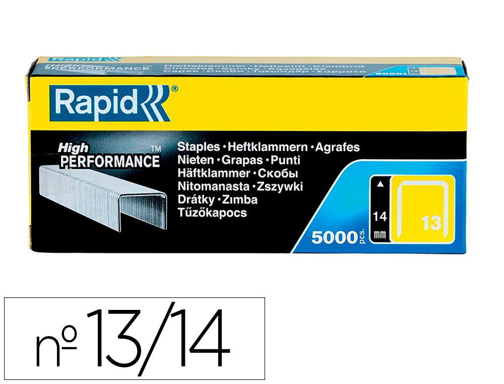 AGRAFES RAPID 13/14 MM GALVANIZADOS CAIXA DE 5000 UNIDADES