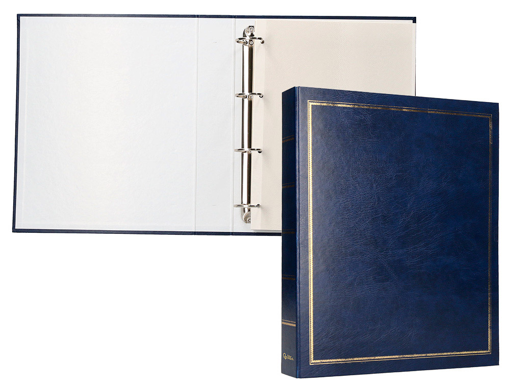 ALBUM DE FOTOS LIDERPAPEL ANEIS SERIE CLASSIC COM 20 FOLHAS AUTOADESIVAS COR AZUL