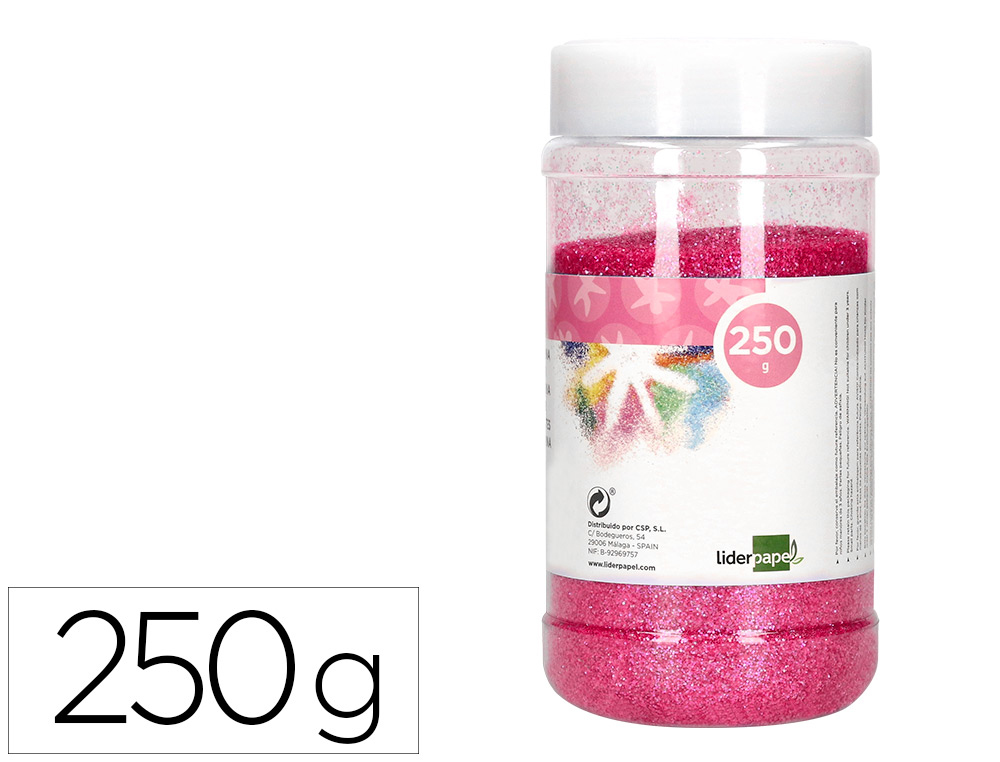 PURPURINA LIDERPAPEL FANTASIA COR ROSA PASTEL METALIZADO FRASCO DE 250 GR