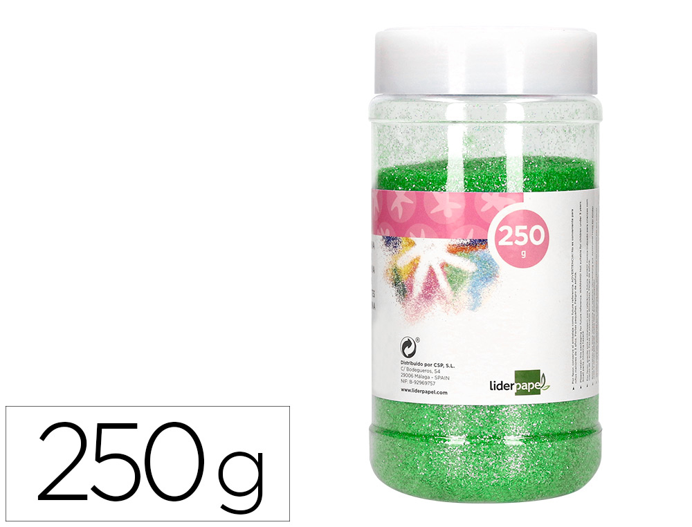 PURPURINA LIDERPAPEL FANTASIA COR VERDE PASTEL METALIZADO FRASCO DE 250 GR