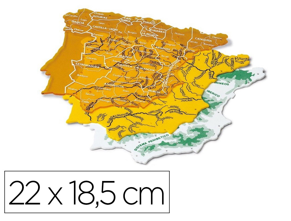 MODELO FAIBO MAPA ESPANHA 22X18,5 CM BOLSA DE 3 UNIDADES 100% RECICLAVEL