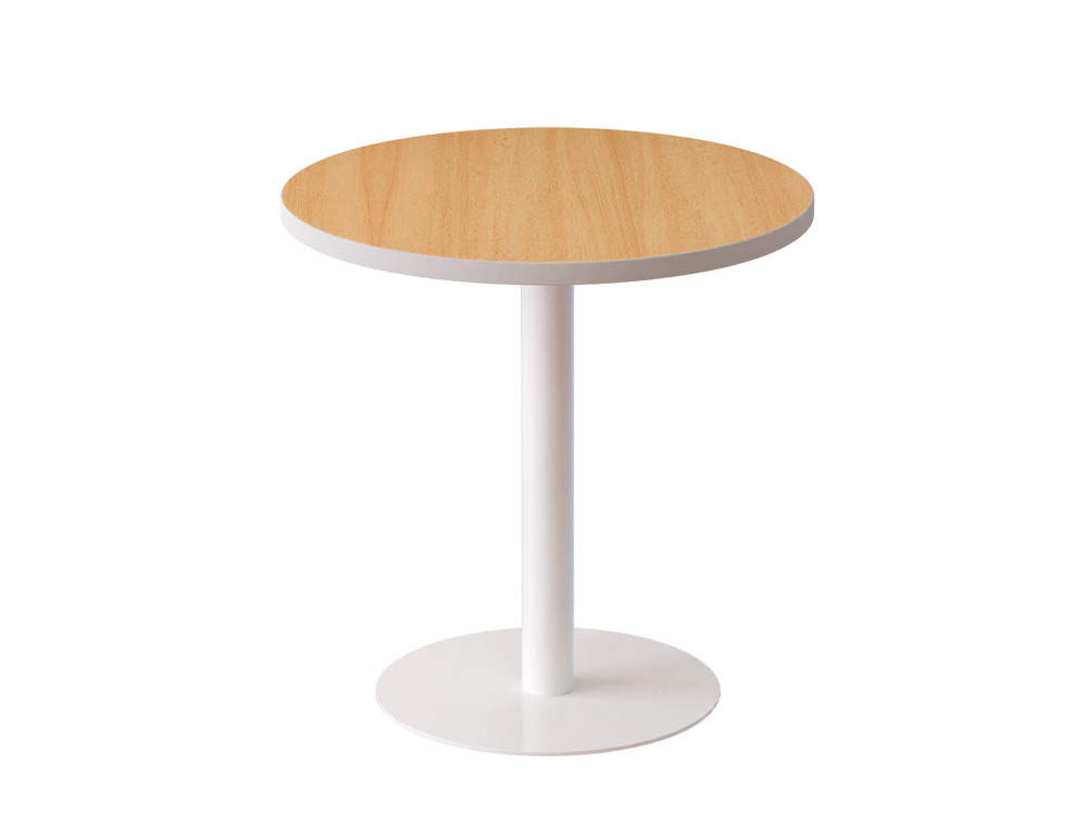 MESA DE RECECAO FAST-PAPERFLOW EASYDESK REDONDA DIAMETRO 60 CM ESTRUTURA BRANCA TAMPO FAIA