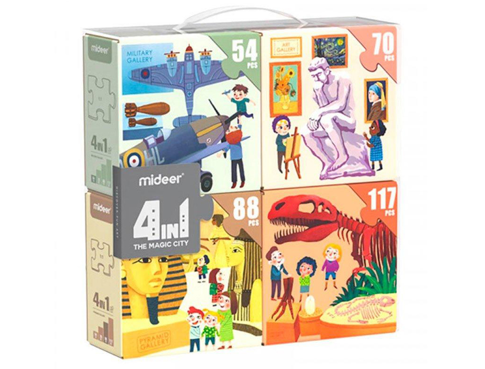 PUZZLE MIDEER 4 EM 1 MUSEU 54/70/88/117 PECAS