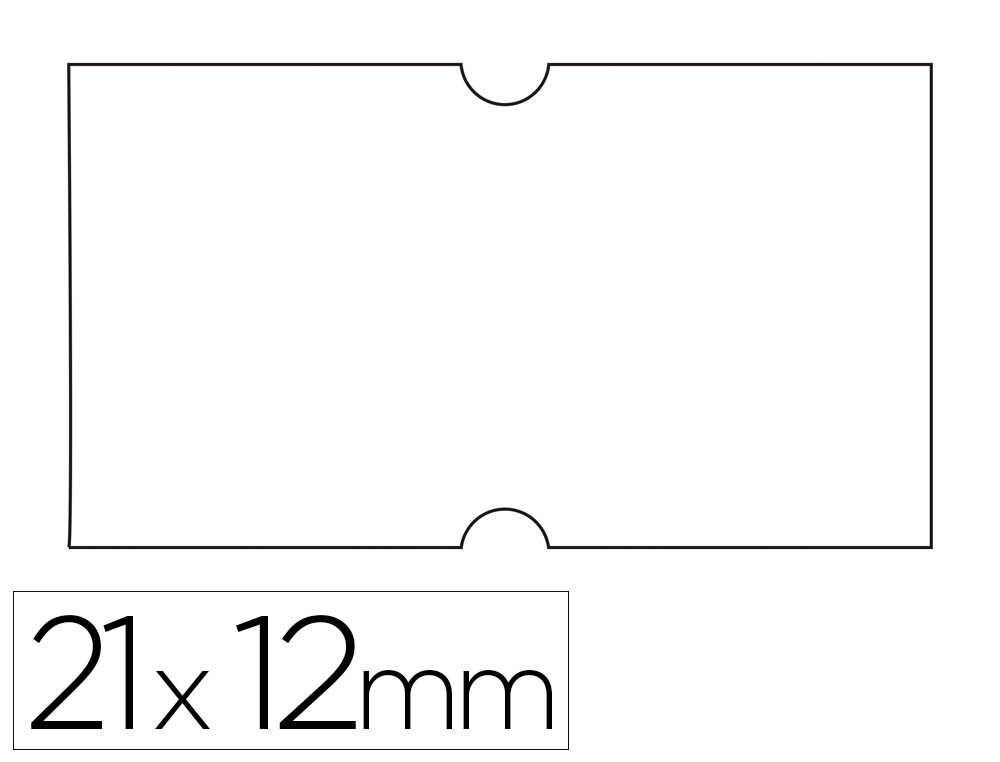 ETIQUETA METO APLI 21X12 MM BRANCA ADESIVA REMOVIVEL CANTOS RETOS ROLO DE 1000 ETIQUETAS PACK DE 6 UNIDADES