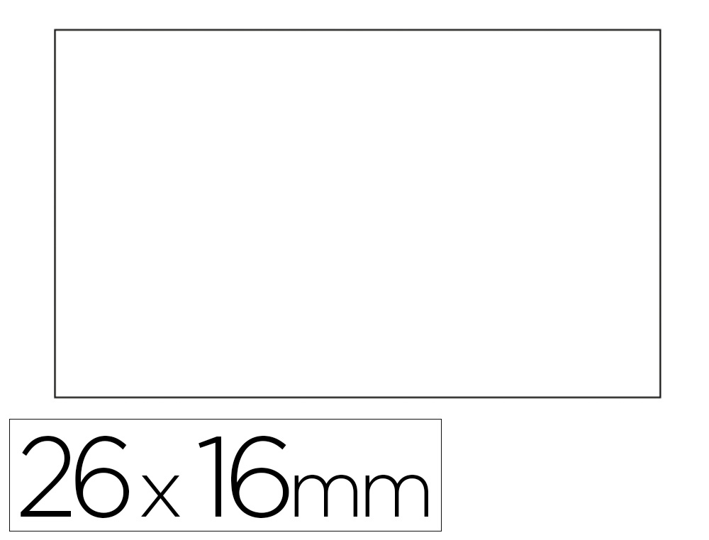 ETIQUETA METO APLI 26X16 MM BRANCA ADESIVA REMOVIVEL CANTOS RETOS ROLO DE 1000 ETIQUETAS PACK DE 6 UNIDADES