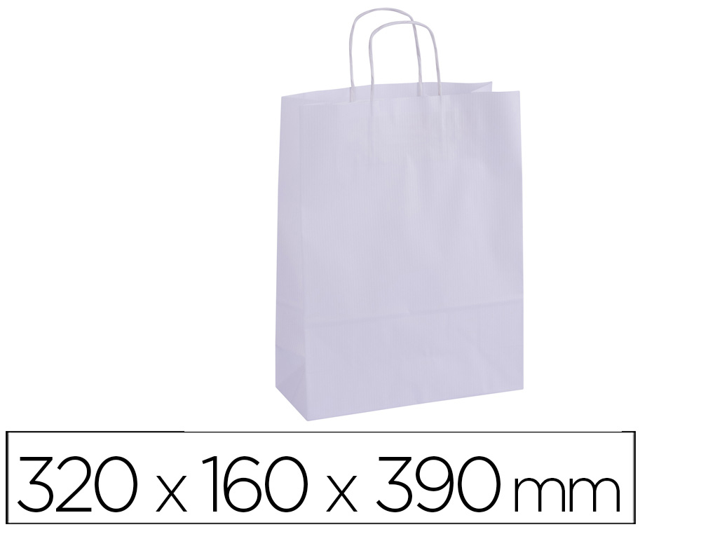 BOLSA KRAFT APLI BRANCA ASA RETORCIDA 320X160X390 MM