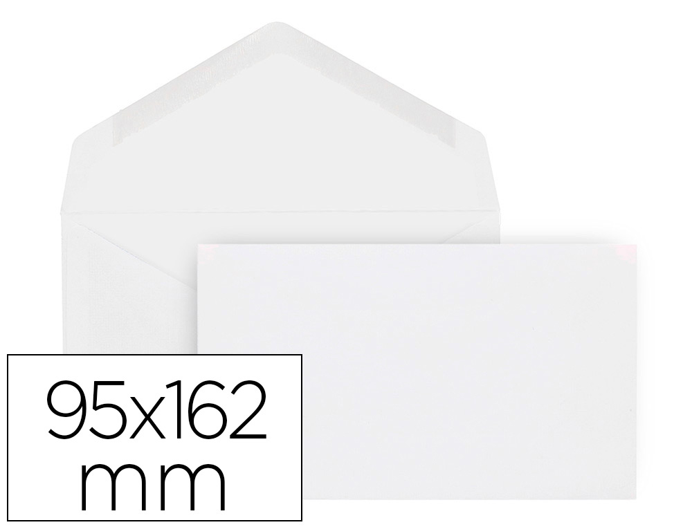 ENVELOPE LIDERPAPEL BRANCO COM FUNDO 95X162 MM ENGOMADO ABA EM BICO CAIXA DE 500 UNIDADES