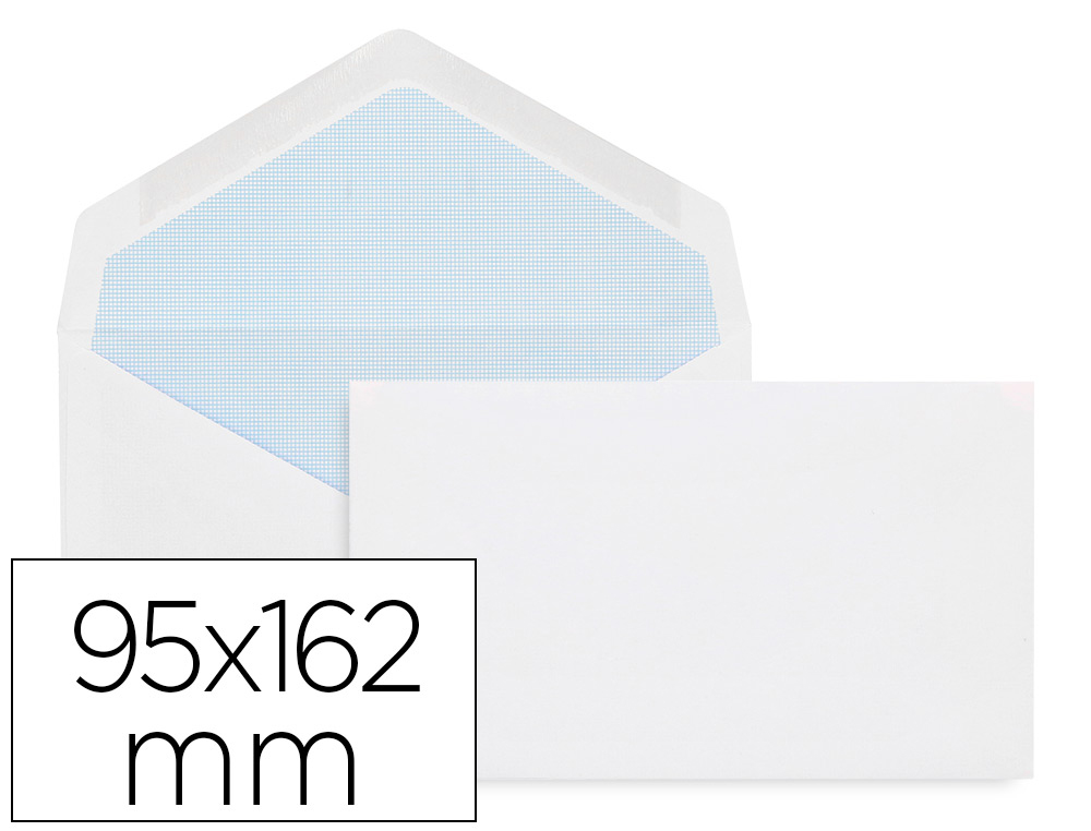 ENVELOPE LIDERPAPEL BRANCO COM FUNDO 95X162 MM ENGOMADO ABA EM BICO EMBALAGEM DE 25 UNIDADES