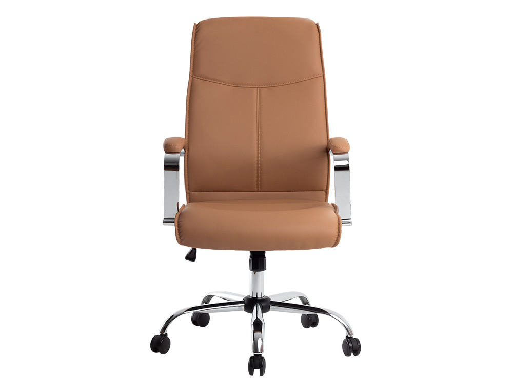 CADEIRA DE DIRECAO Q-CONNECT IMIT DE PELE BASE METAL ALT MAX 1210 MM LARG 630 MM PROF 650 MM RODAS PREMIUM COR CREME