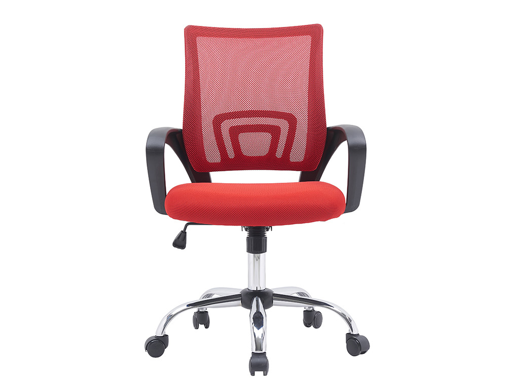 CADEIRA DE ESCRITORIO Q-CONNECT MALHA BASE METAL ALT MAX 1000 MM LARG 560 MM PROF 570 MM RODAS PREMIUM COR PRETO/VERMELH