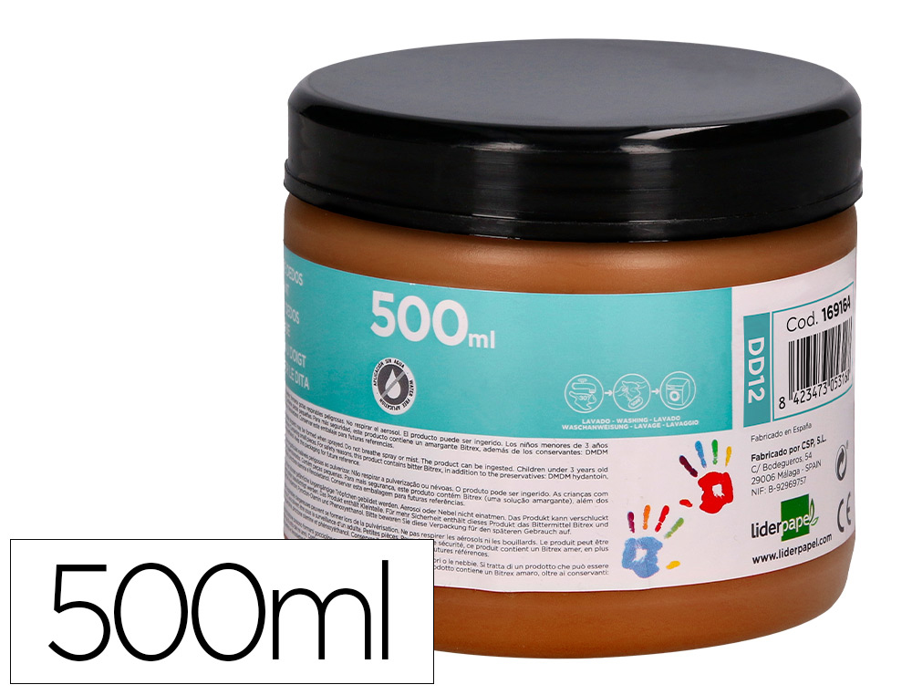 PINTURA A DEDOS LIDERPAPEL FRASCO DE 500 ML CASTANHO