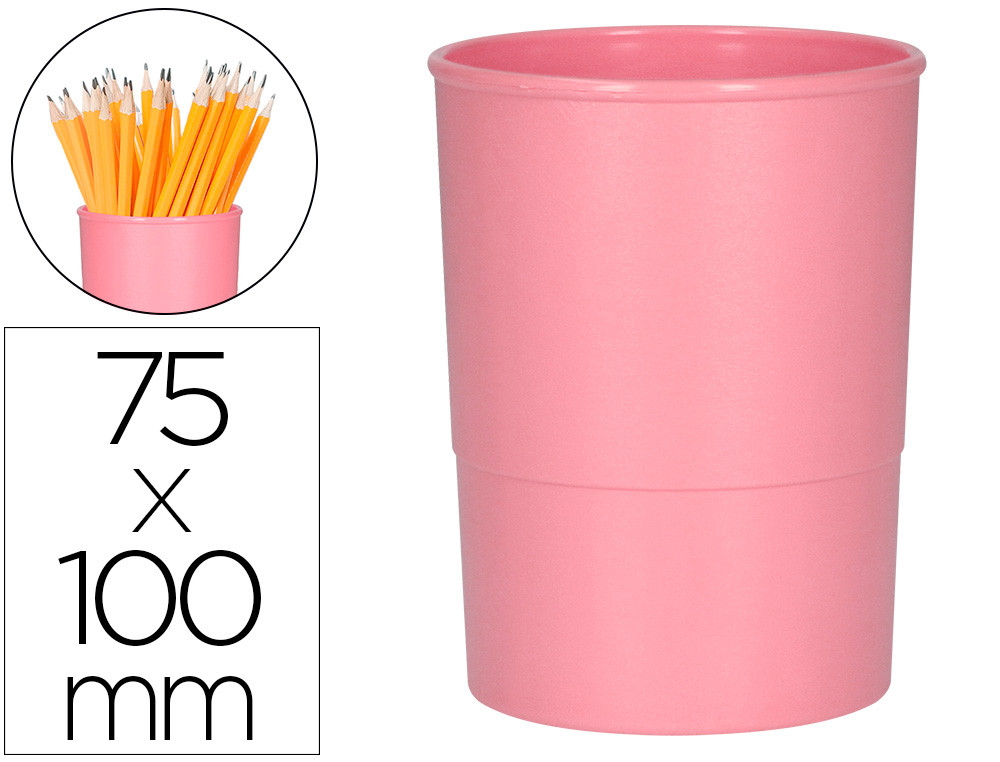 PORTA LAPIS Q-CONNECT PLASTICO ROSA PASTEL