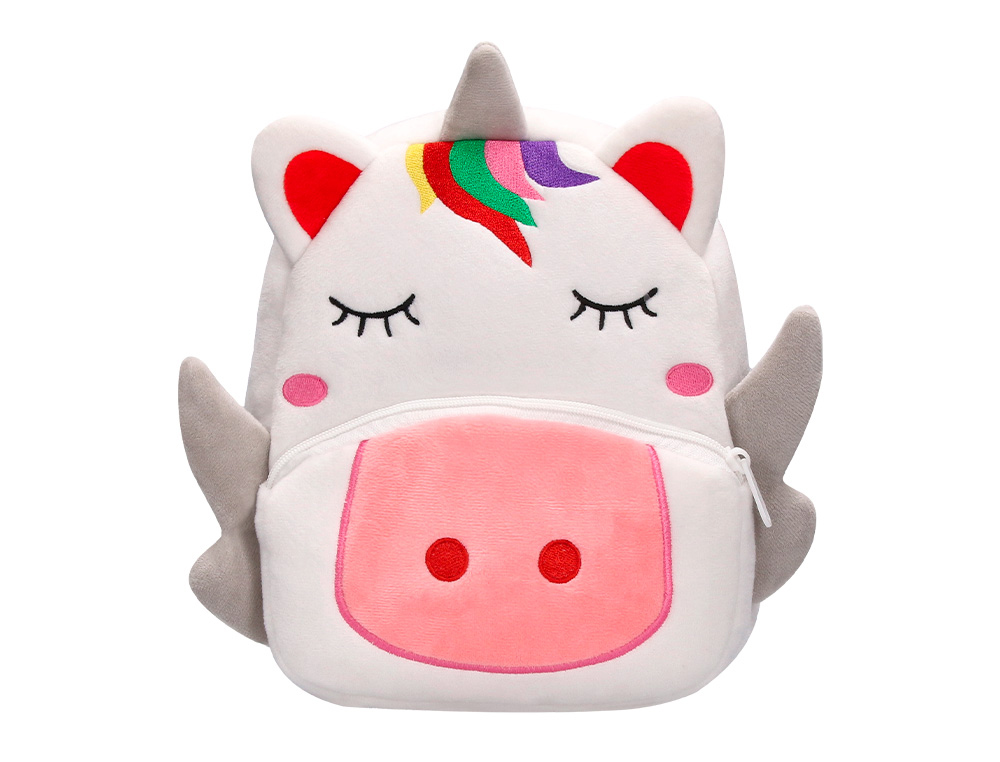 MOCHILA INFANTIL LIDERPAPEL UNICORNIO PELUCHE 260X100X240 MM