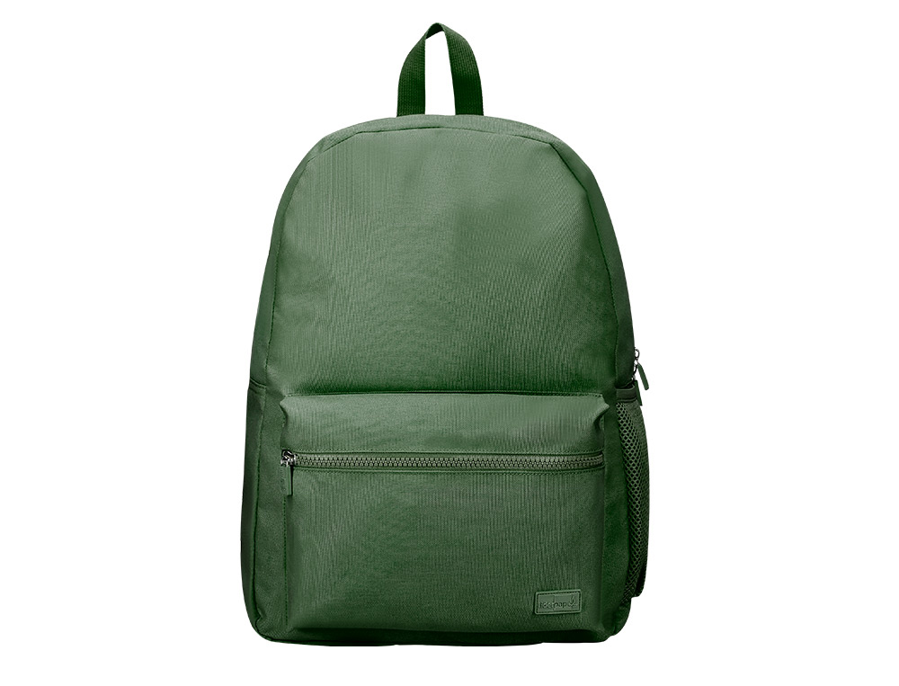MOCHILA ESCOLAR LIDERPAPEL BOLSO LATERAL ELASTICO COR VERDE MILITAR 400X125X300 MM